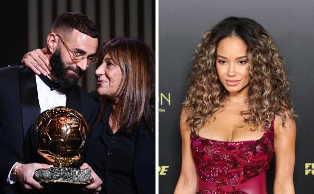 Benzema lleva a su novia y a la madre de su hijo a la gala del Balón de Oro