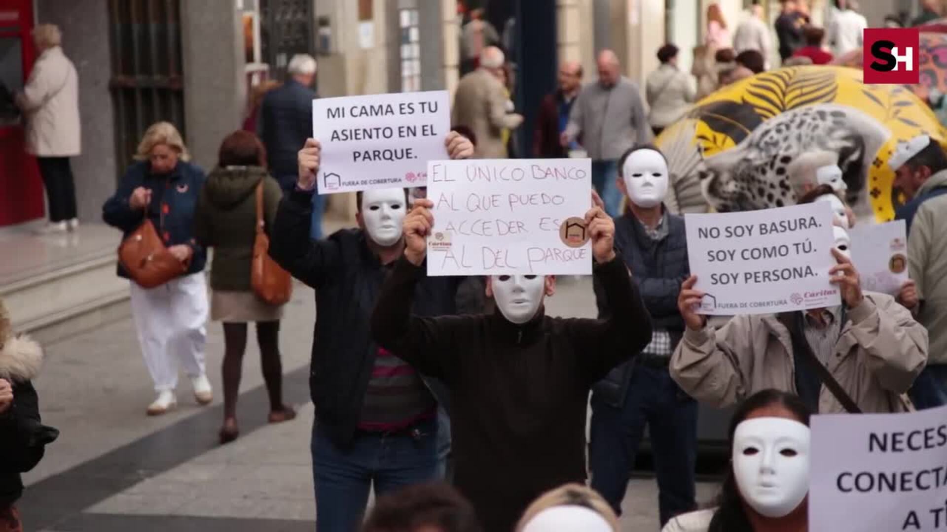 Flashmob de Cáritas Salamanca por las personas sin hogar