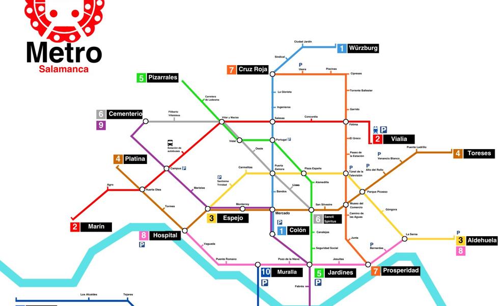 Cómo sería el metro de Salamanca: un salmantino diseña el plano