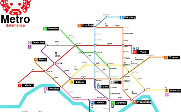 Plano del metro de Salamanca diseñado por un salmantino. /Gerardo garcía
