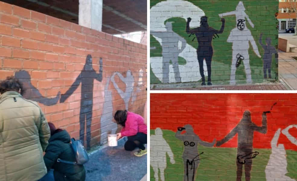 Aparecen pintadas obscenas en el mural solidario de Salud Mental Salamanca de El Zurguén