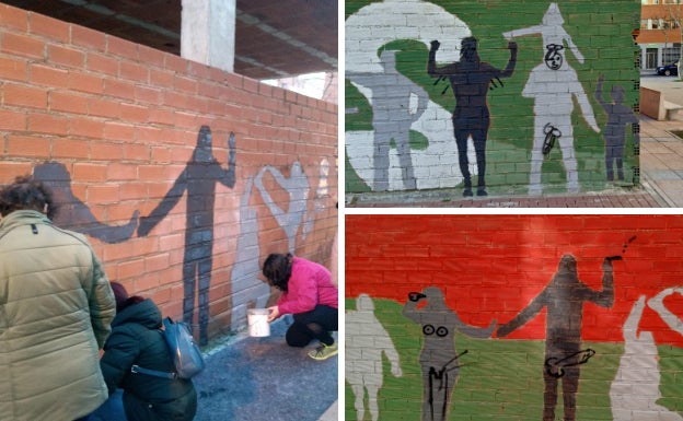 Aparecen pintadas obscenas en el mural solidario de Salud Mental Salamanca de El Zurguén