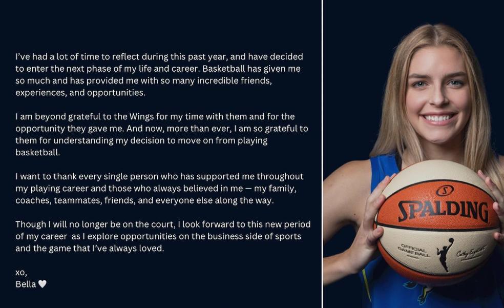 La experfumera Bella Alarie se retira del baloncesto con apenas 24 años
