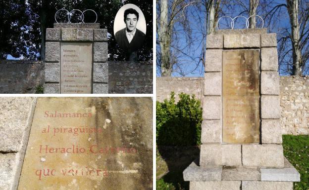 Los clubes de piragüismo piden el arreglo del monolito dedicado a Heraclio Carreño