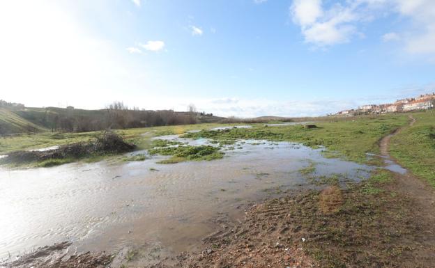 El arroyo de El Zurguén a pleno caudal atrae a los paseantes a su llegada a la capital